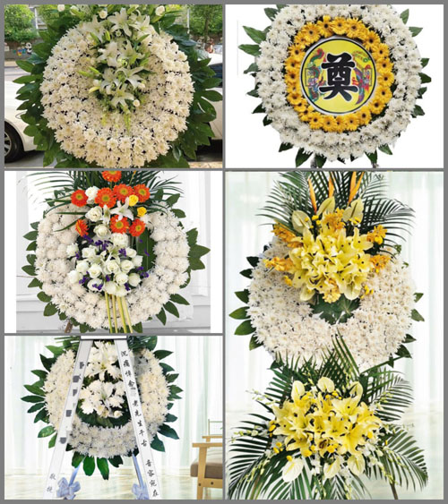 山东青岛莱西市龙水街道沟上村花圈速递